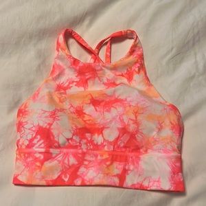 lulu lemon high neck tie dye spots bra size 6 new without tags